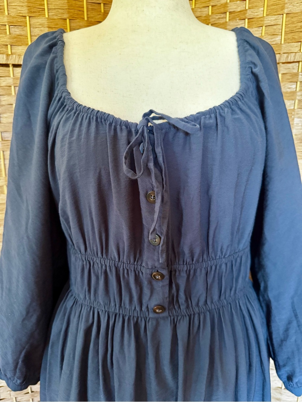 Madewell Lucie navy blue milkmaid maxi dress XL - Picture 4 of 13